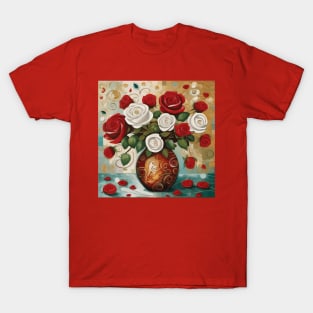 Roses in a Red Vase T-Shirt